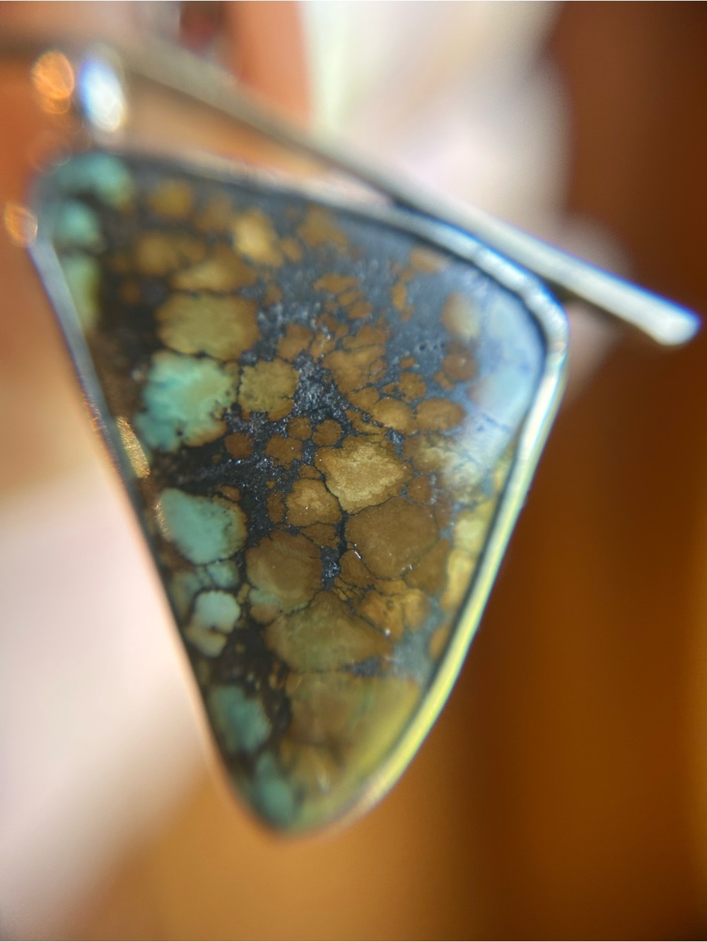 Vintage mod Sterling & turquoise pendant